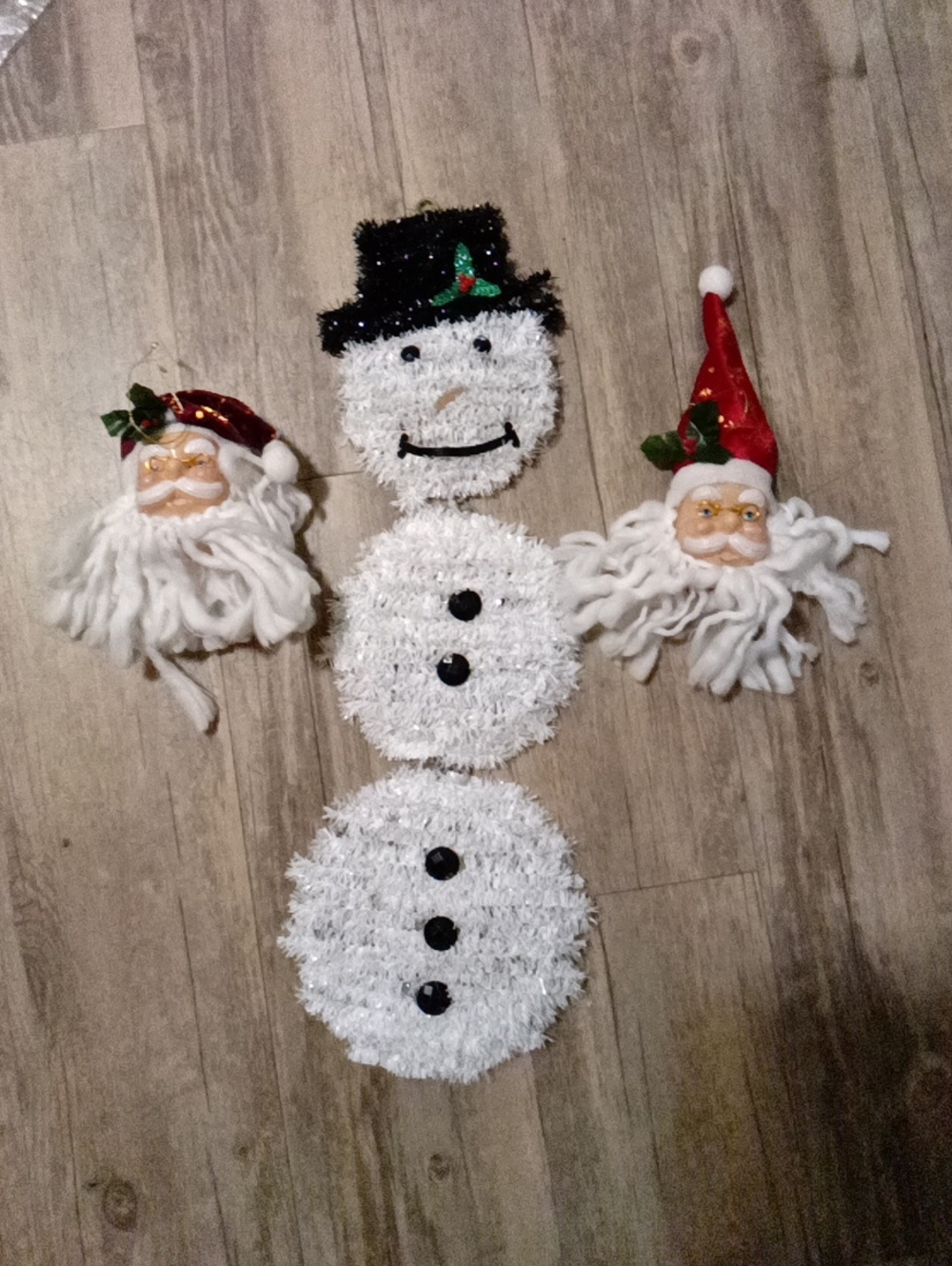 White Snowman Wall Hanging Holiday Decor